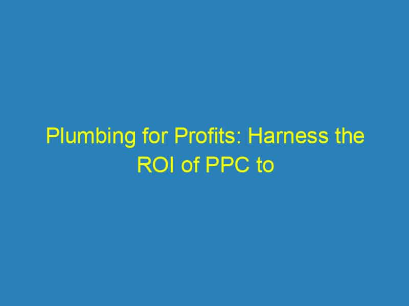 Plumbing for Profits: Harness the ROI of PPC to Grow Your Bradenton Business